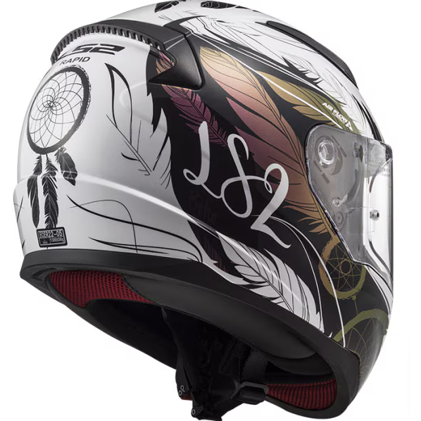 LS2 FF353 Rapid 2 ECE 22.06 Full Face Helmet Boho White / Black / Pink FREE 1 YEAR Returns, FREE UK Delivery | ThrottleChimp