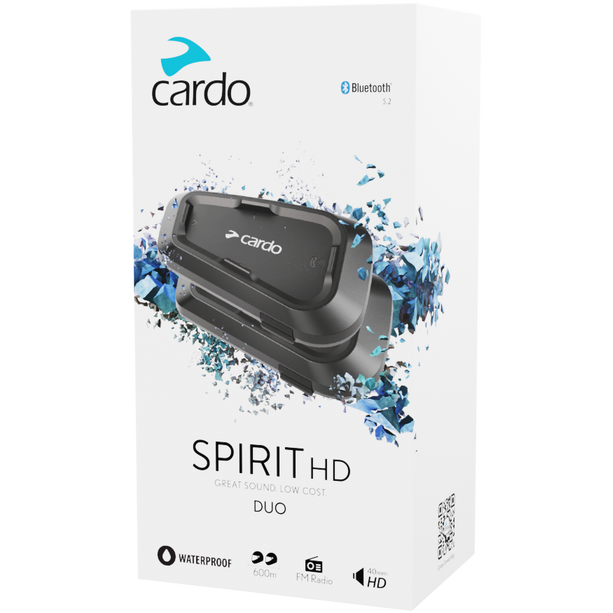 Cardo Spirit HD Duo Bluetooth Intercom System Black - ThrottleChimp
