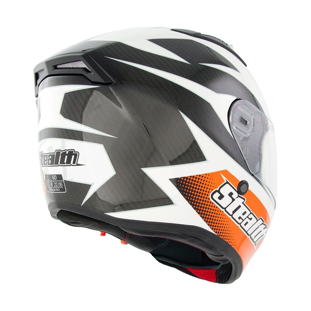 Stealth HD117 GP Replica Full Face Helmet Orange (Image 4) - ThrottleChimp