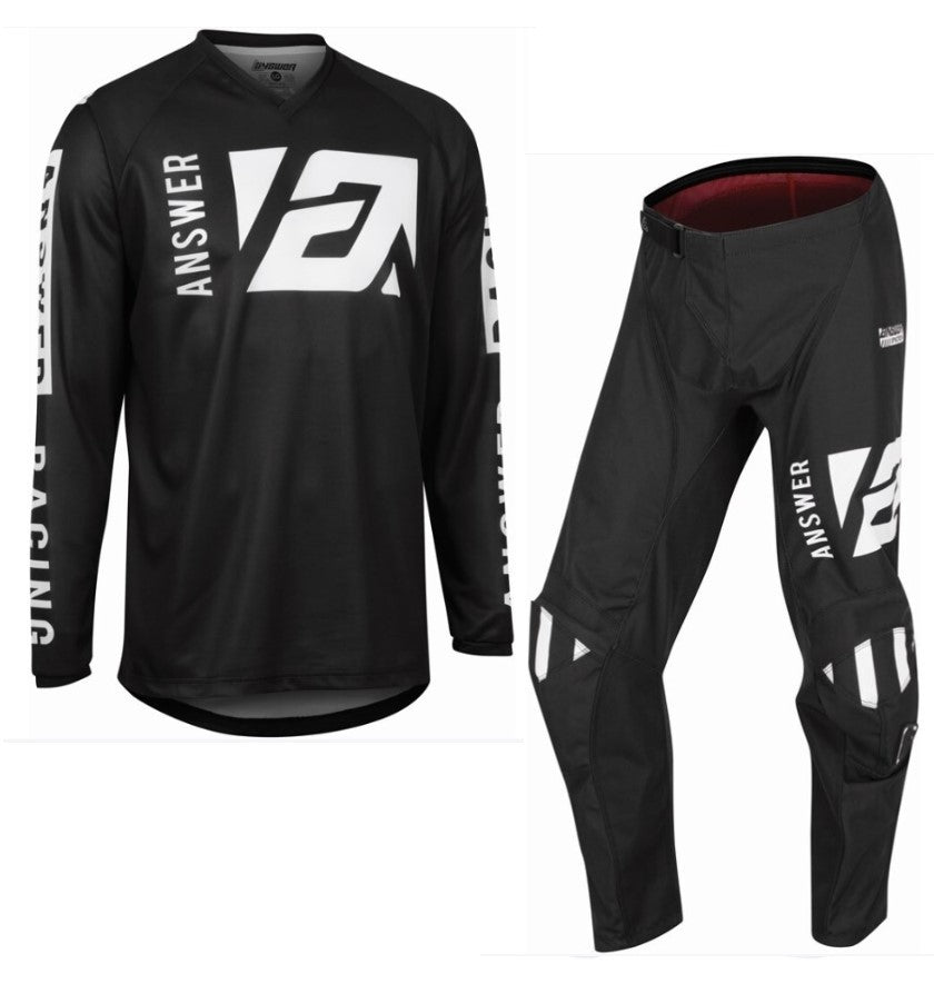 Answer Racing Syncron Merge Motocross Pant & Jersey Kit Black / White  FREE 1 YEAR Returns, FREE UK Delivery | ThrottleChimp