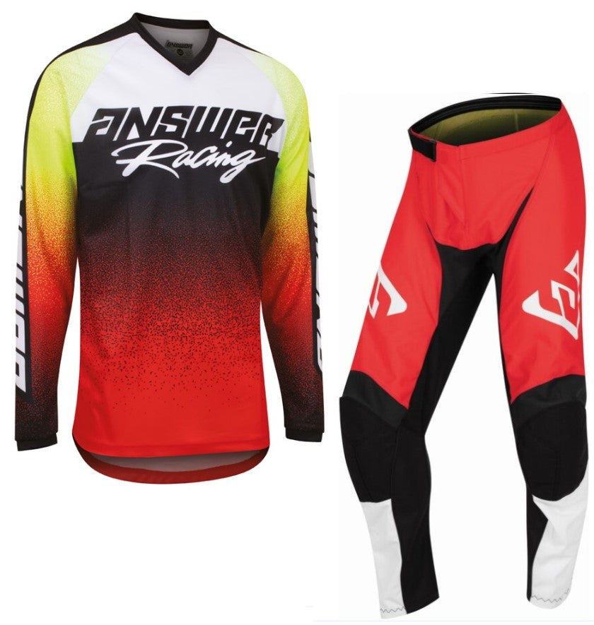 Answer Racing Syncron Prism Motocross Pant & Jersey Kit Red / Hyper Acid  FREE 1 YEAR Returns, FREE UK Delivery | ThrottleChimp