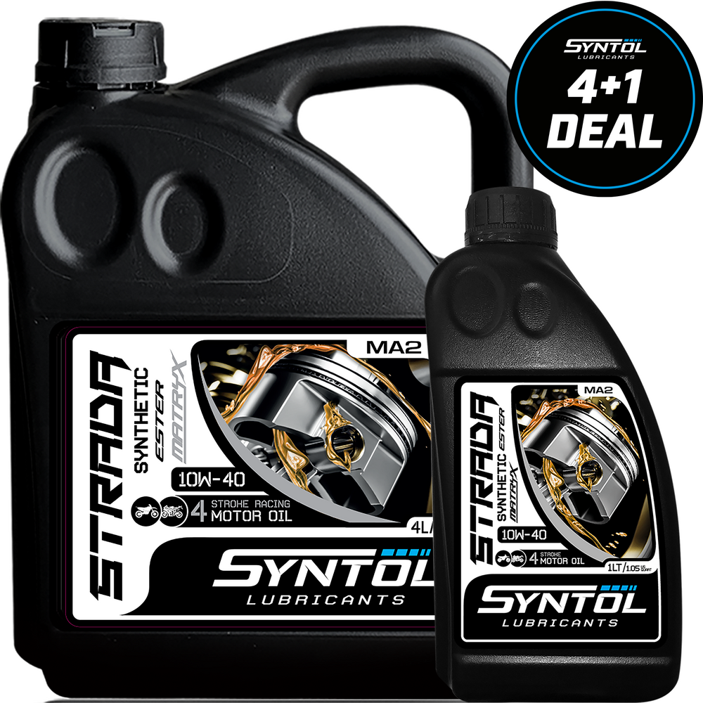 Syntol Strada 4T 10W-40 Synthetic Oil (Image 2) - ThrottleChimp