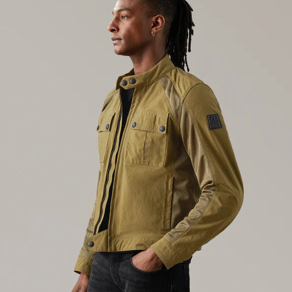 Belstaff Temple Technical Nylon Textile Jacket Olive (Image 2) - ThrottleChimp