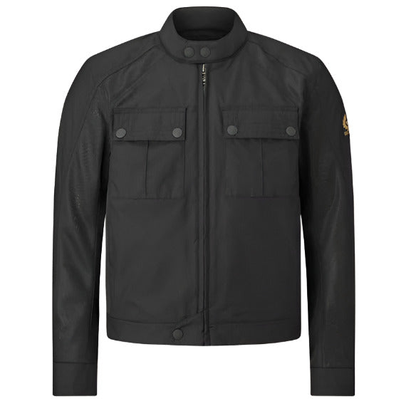 Belstaff Temple Technical Nylon Textile Jacket Black FREE 1 YEAR Returns, FREE UK Delivery | ThrottleChimp