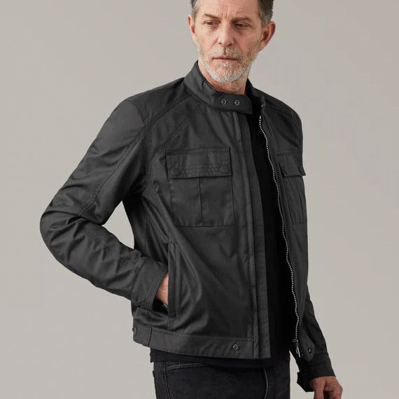 Belstaff Temple Technical Nylon Textile Jacket Black (Image 2) - ThrottleChimp