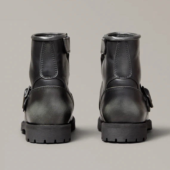 Belstaff Trialmaster Short Leather Boots Black (Image 3) - ThrottleChimp