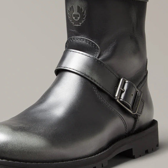 Belstaff Trialmaster Short Leather Boots Black (Image 4) - ThrottleChimp