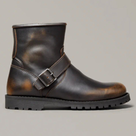 Belstaff Trialmaster Short Leather Boots Brown (Image 2) - ThrottleChimp