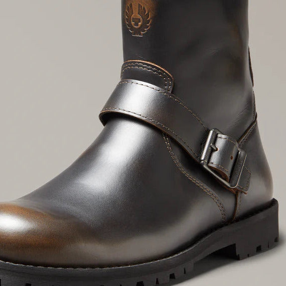 Belstaff Trialmaster Short Leather Boots Brown (Image 4) - ThrottleChimp