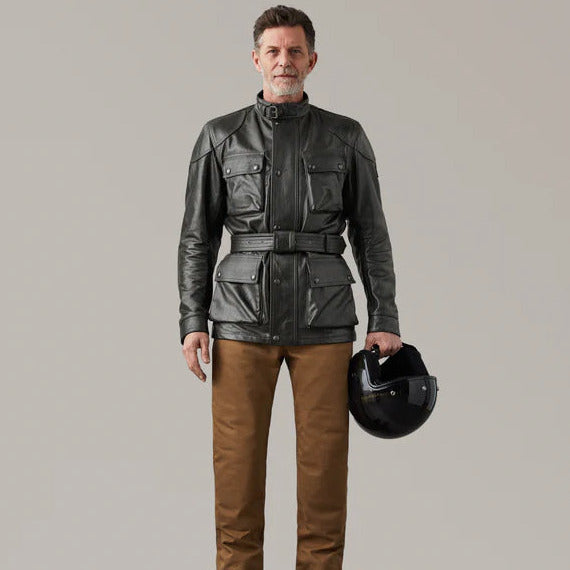 Belstaff Trialmaster Leather Jacket Antique Black (Image 3) - ThrottleChimp