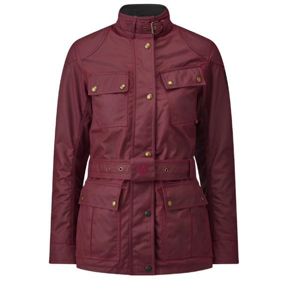 Belstaff Trialmaster Ladies Waxed Cotton Jacket Racing Red - ThrottleChimp