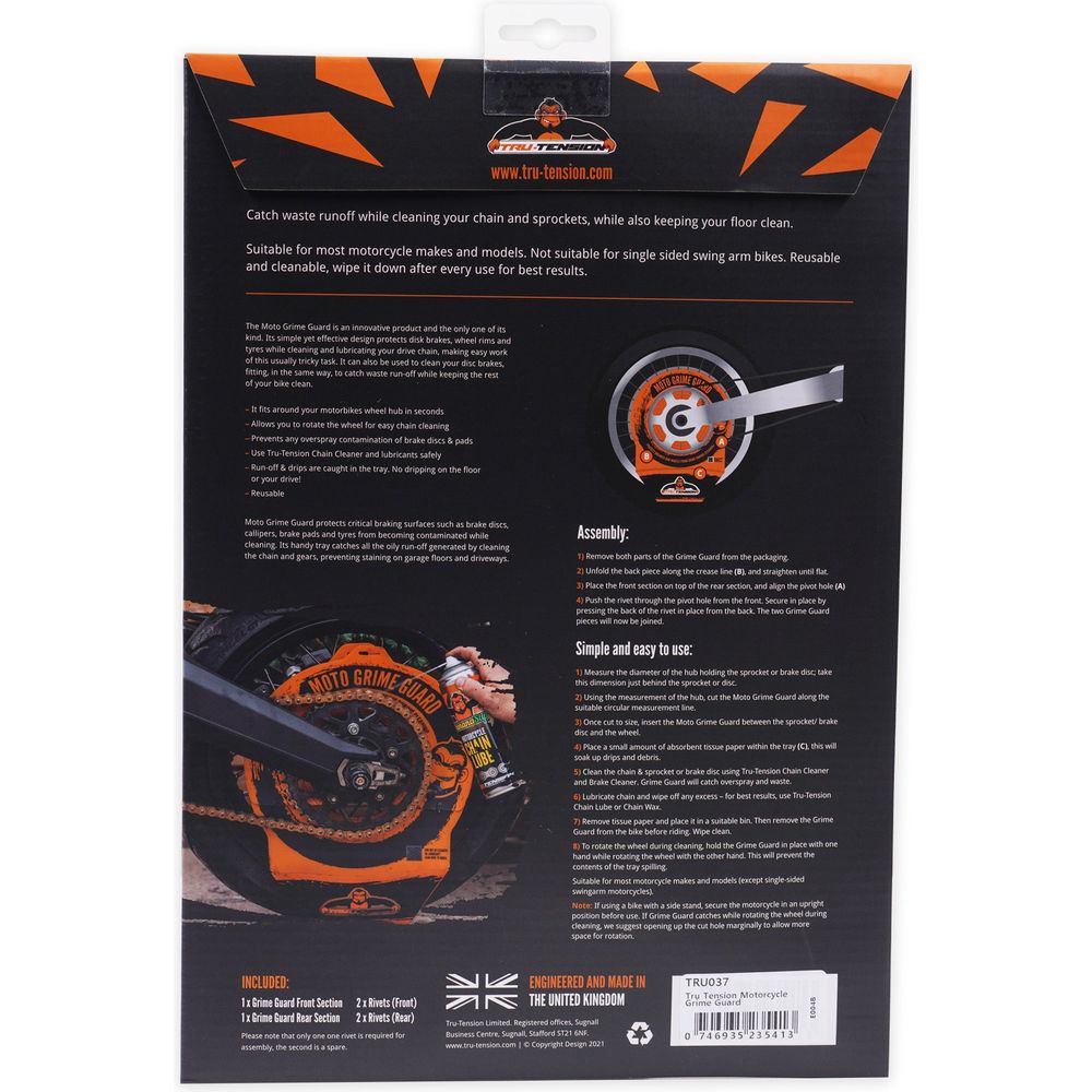 Tru-Tension Motorcycle Grime Guard Orange (Image 6) - ThrottleChimp