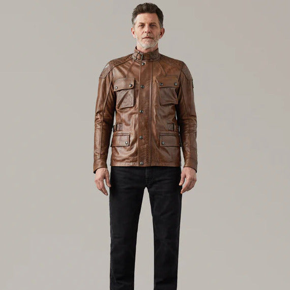 Belstaff Turner Hand Waxed Leather Jacket Burnt Cuero (Image 3) - ThrottleChimp