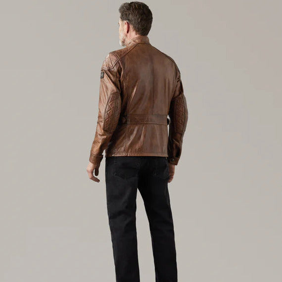 Belstaff Turner Hand Waxed Leather Jacket Burnt Cuero (Image 4) - ThrottleChimp