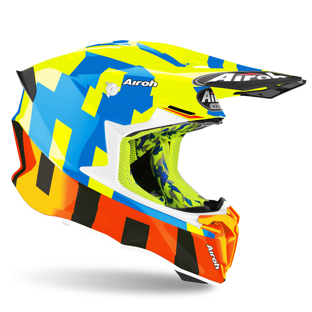 Airoh Twist 2.0 Frame Motocross Helmet Gloss Yellow (Image 2) - ThrottleChimp