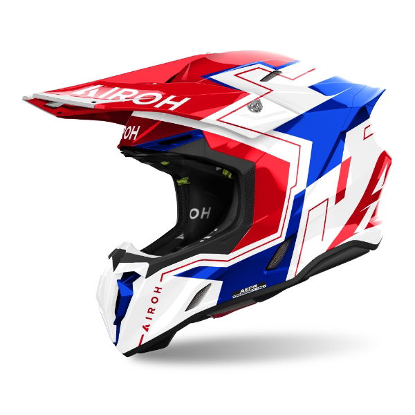 Airoh Twist 3 Dizzy MX Helmet Gloss Blue / Red FREE 1 YEAR Returns, FREE UK Delivery | ThrottleChimp