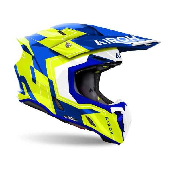 Airoh Twist 3 Dizzy MX Helmet Gloss Blue / Yellow FREE 1 YEAR Returns, FREE UK Delivery | ThrottleChimp