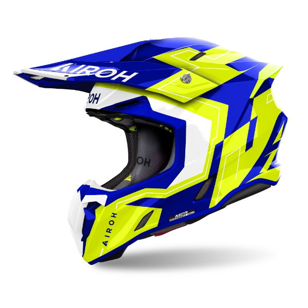 Airoh Twist 3 Dizzy MX Helmet Gloss Blue / Yellow FREE 1 YEAR Returns, FREE UK Delivery | ThrottleChimp