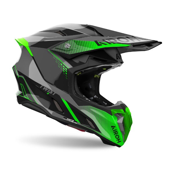 Airoh Twist 3 Shard MX Helmet Gloss Green FREE 1 YEAR Returns, FREE UK Delivery | ThrottleChimp