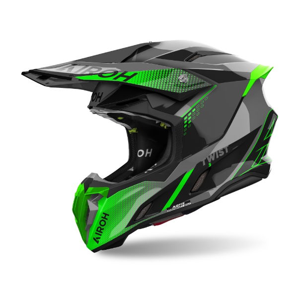 Airoh Twist 3 Shard MX Helmet Gloss Green FREE 1 YEAR Returns, FREE UK Delivery | ThrottleChimp