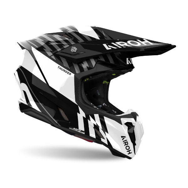 Airoh Twist 3 Thunder MX Helmet Gloss Black / White FREE 1 YEAR Returns, FREE UK Delivery | ThrottleChimp