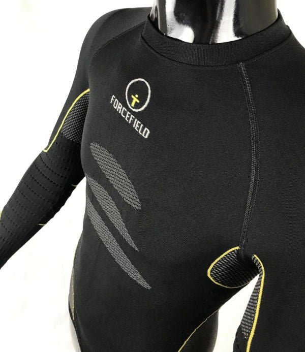 Forcefield Tech 3 Base Layer Shirt Black / Yellow FREE 1 YEAR Returns, FREE UK Delivery | ThrottleChimp