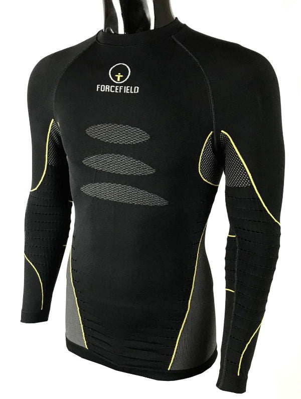 Forcefield Tech 3 Base Layer Shirt Black / Yellow FREE 1 YEAR Returns, FREE UK Delivery | ThrottleChimp