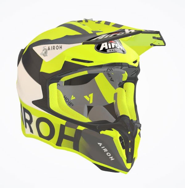 Airoh Twist 2.0 Lift MX Helmet Matt Yellow FREE 1 YEAR Returns, FREE UK Delivery | ThrottleChimp