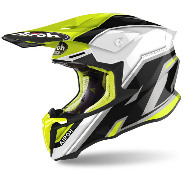 Airoh Twist 2.0 Shaken MX Helmet Gloss Yellow FREE 1 YEAR Returns, FREE UK Delivery | ThrottleChimp