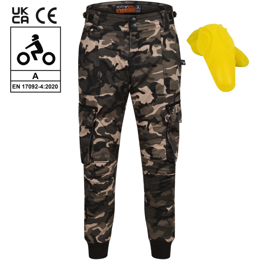 MotoBull Ryan Cargo Trouser Camo Green (Image 4) - ThrottleChimp