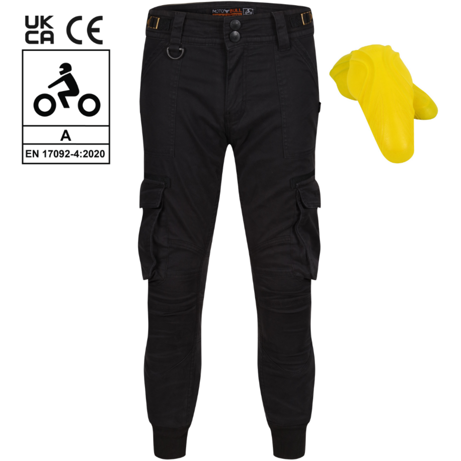 MotoBull Ryan Cargo Trouser Black (Image 4) - ThrottleChimp