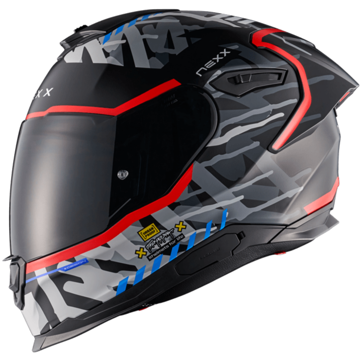 Nexx Y.100R Urbangram Full Face Helmet Matt Black / Red - Image ThrottleChimp