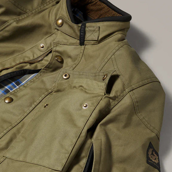 Belstaff Waymaster Technical Waxed Cotton Jacket Olive (Image 5) - ThrottleChimp