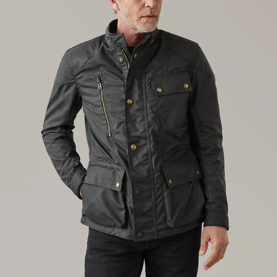 Belstaff Waymaster Technical Waxed Cotton Jacket Black (Image 2) - ThrottleChimp