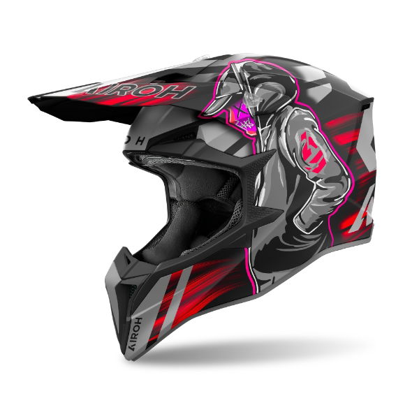 Airoh Wraaap Cyber MX Helmet Matt Red FREE 1 YEAR Returns, FREE UK Delivery | ThrottleChimp