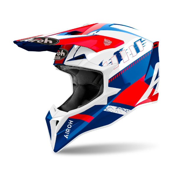 Airoh Wraaap Feel MX Helmet Gloss Blue / Red FREE 1 YEAR Returns, FREE UK Delivery | ThrottleChimp