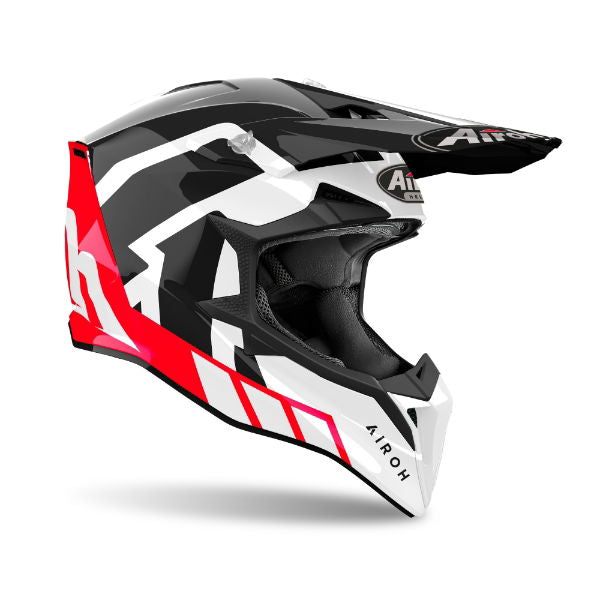 Airoh Wraaap Reloaded MX Helmet Gloss Red FREE 1 YEAR Returns, FREE UK Delivery | ThrottleChimp