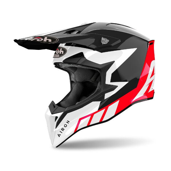 Airoh Wraaap Reloaded MX Helmet Gloss Red FREE 1 YEAR Returns, FREE UK Delivery | ThrottleChimp