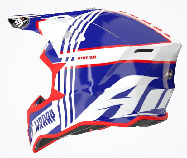 Airoh Wraap Youth Broken MX Helmet Broken Gloss Blue / Red FREE 1 YEAR Returns, FREE UK Delivery | ThrottleChimp