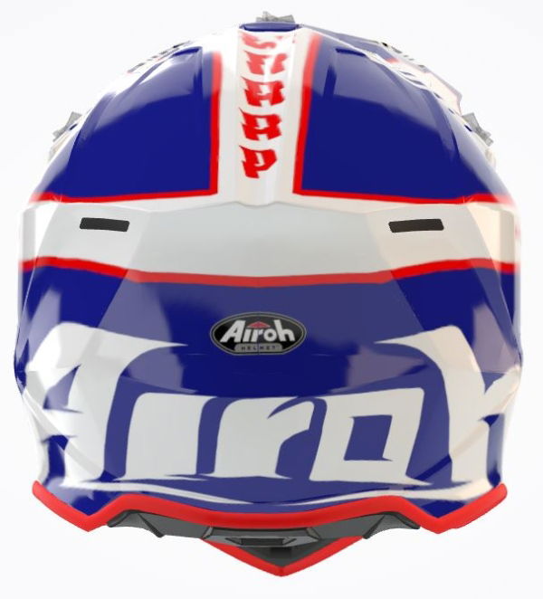 Airoh Wraap Youth Broken MX Helmet Broken Gloss Blue / Red FREE 1 YEAR Returns, FREE UK Delivery | ThrottleChimp