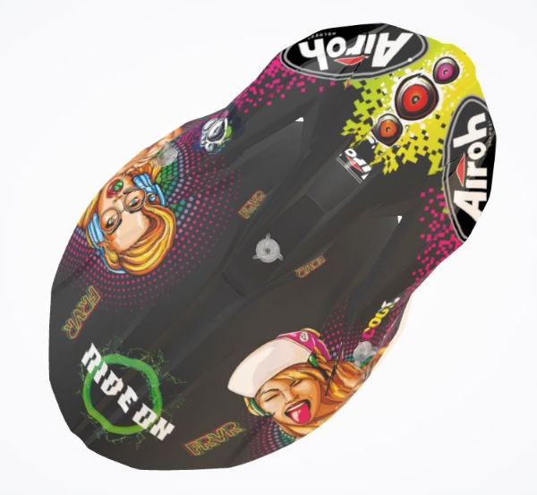 Airoh Wraap Youth MX Helmet Matt Pin Up FREE 1 YEAR Returns, FREE UK Delivery | ThrottleChimp