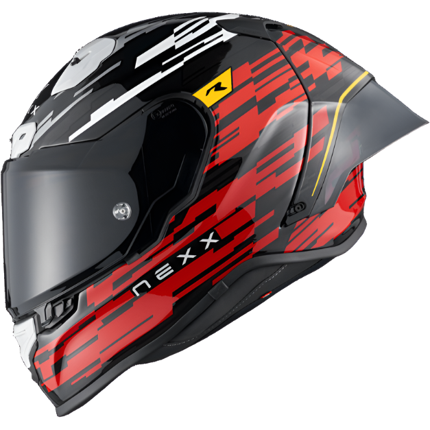 Nexx X.R3R Glitch Racer Full Face Helmet Red / White - ThrottleChimp