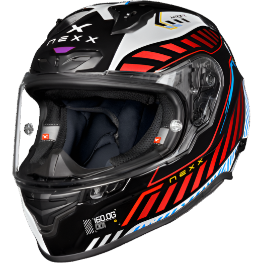 Nexx X.R3R Out Brake Full Face Helmet Black / White (Image 2) - ThrottleChimp