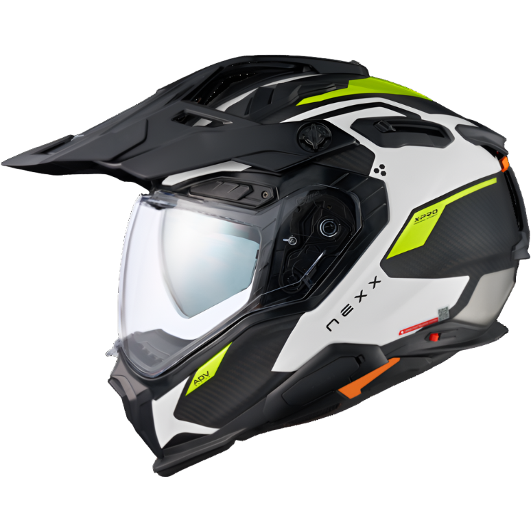 Nexx X.WED3 Keyo Adventure Helmet Matt White / Neon - ThrottleChimp