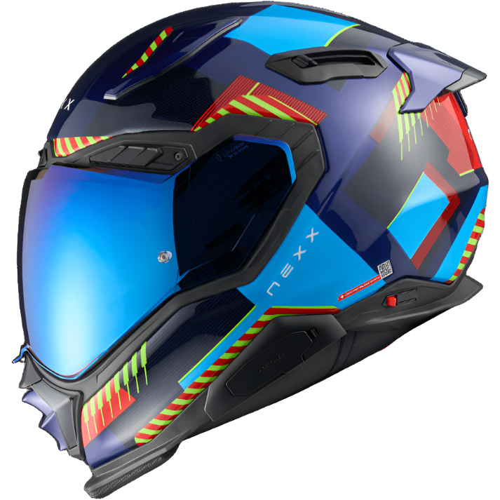 Nexx X.WST3 Fluence Full Face Helmet Blue / Red - ThrottleChimp