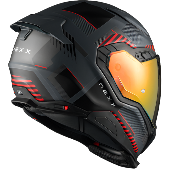 Nexx X.WST3 Fluence Full Face Helmet Matt Grey / Red (Image 2) - ThrottleChimp