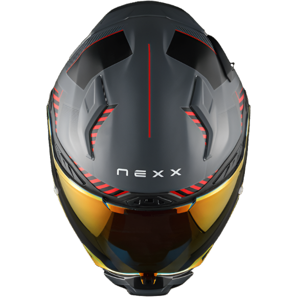 Nexx X.WST3 Fluence Full Face Helmet Matt Grey / Red (Image 3) - ThrottleChimp