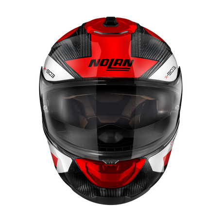 Nolan X-903 Ultra Carbon Intrigo Full Face Helmet Carbon / White / Red FREE 1 YEAR Returns, FREE UK Delivery | ThrottleChimp