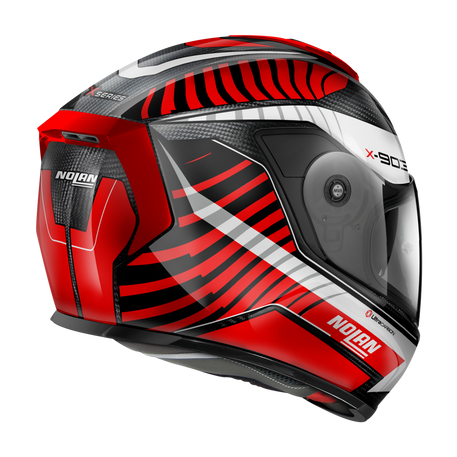 Nolan X-903 Ultra Carbon Intrigo Full Face Helmet Carbon / White / Red FREE 1 YEAR Returns, FREE UK Delivery | ThrottleChimp