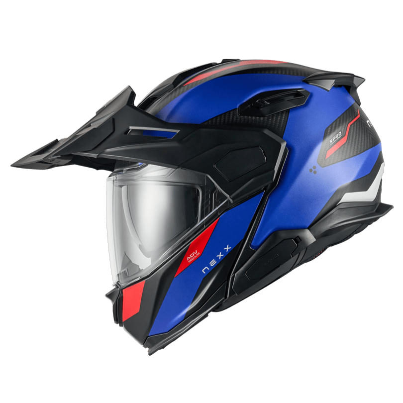 Nexx X.Lifecountry Terra Adventure Helmet Matt Blue / Red - Image ThrottleChimp